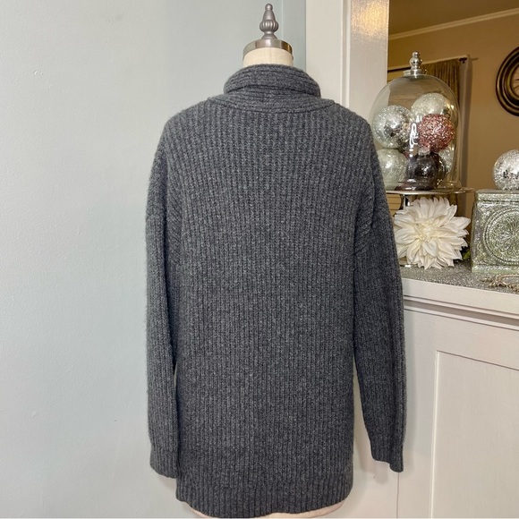 Talbots Shawl Collar Shaker Stitch Wool V Neck Pullover Sweater Oversized Small - Picture 5 of 9